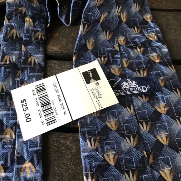 Stafford Men's Silk Ties Bundle of 2 Brown Blue NEW - Picture 9 of 13